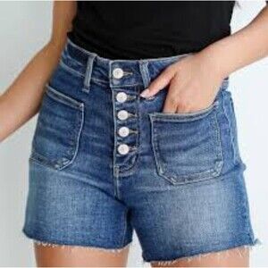Madewell | Jean Shorts Size 25 High Rise Button Fly Cut Off Frayed Hem